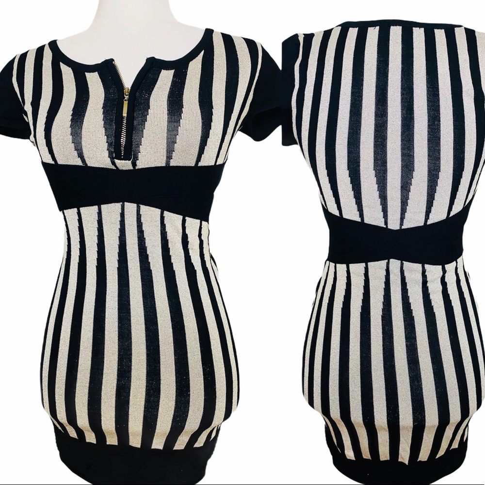 WOW Couture Glitter Black/Silver Bodycon Dress